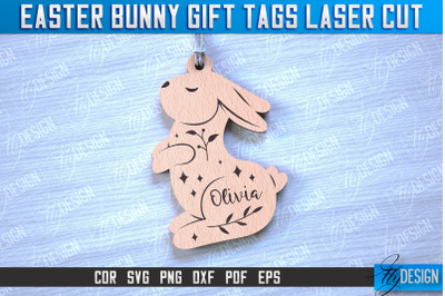 Easter Bunny Gift Tag Laser Cut Design | Easter Day Design | Gift Tag