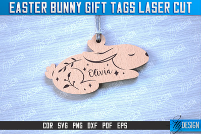 Easter Bunny Gift Tag Laser Cut Design | Easter Day Design | Gift Tag