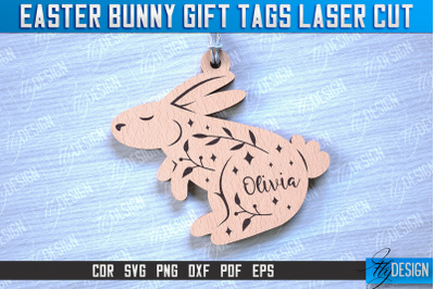 Easter Bunny Gift Tag Laser Cut Design | Easter Day Design | Gift Tag