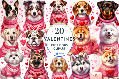 Valentine&#039;s Day Dogs Sublimation
