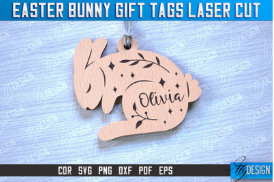 Easter Bunny Gift Tag Laser Cut Design | Easter Day Design | Gift Tag