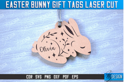 Easter Bunny Gift Tag Laser Cut Design | Easter Day Design | Gift Tag