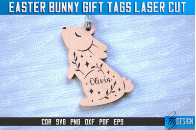 Easter Bunny Gift Tag Laser Cut Design | Easter Day Design | Gift Tag