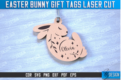 Easter Bunny Gift Tag Laser Cut Design | Easter Day Design | Gift Tag