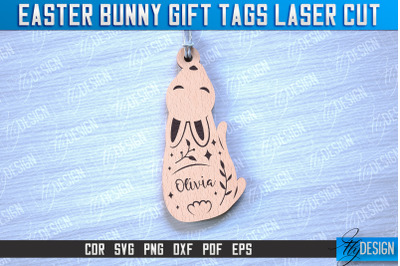 Easter Bunny Gift Tag Laser Cut Design | Easter Day Design | Gift Tag