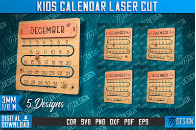 Kids Calendar Laser Cut | Laser Cut Design | CNC Files