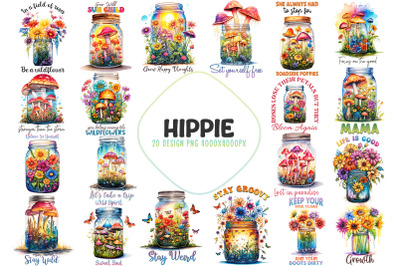 Boho Hippie Mason Jar Art Pack