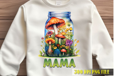 Mama Mushroom Boho Jar Art