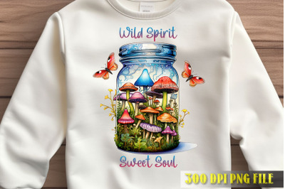 Wild Spirit Mushroom Jar Graphic