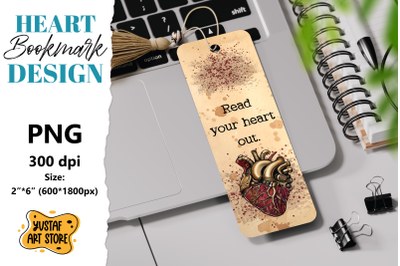 Steampunk Heart Bookmark printable. Read your heart out