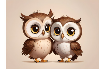 Cute couple owl