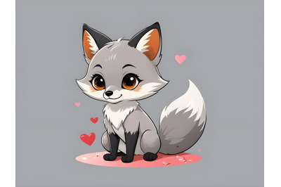 cute grey fox