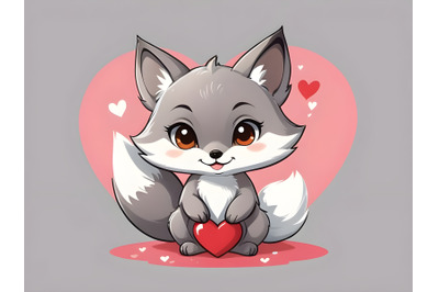 cute grey fox