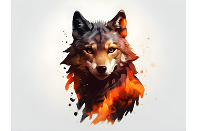 a wolf filled with fire