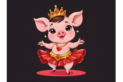 cartoon samba dancer pig