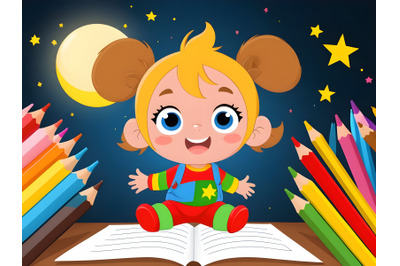 colorful illustration for the children