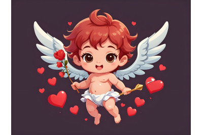 Cupid Shooting illustration