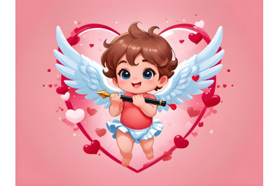 Cupid Shooting illustration