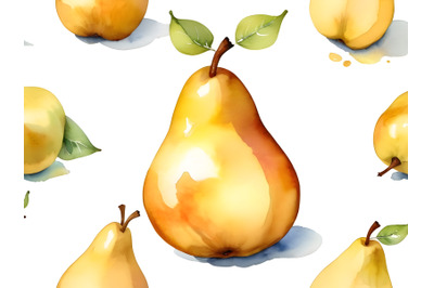 Watercolor a yellow pear