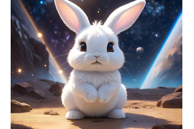 White cute bunny