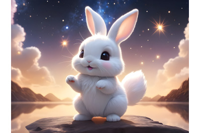 White cute bunny