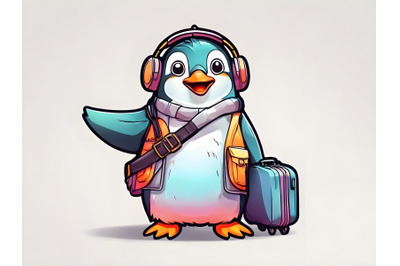 Penguin with a suitcase