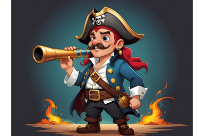 pirate with telescope