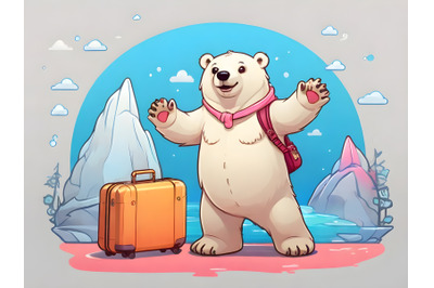 Polar Bear with a suitcase