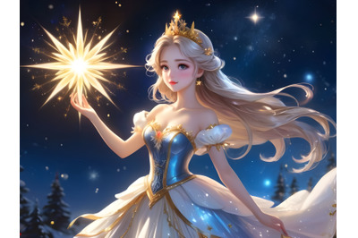 Illustration of a Christmas princess