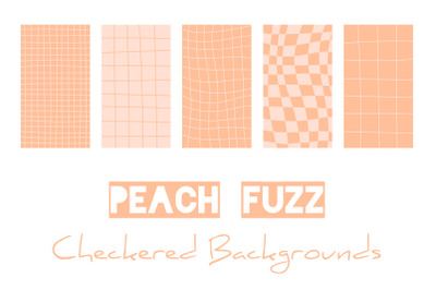 Peach Fuzz Checkered Backgrounds