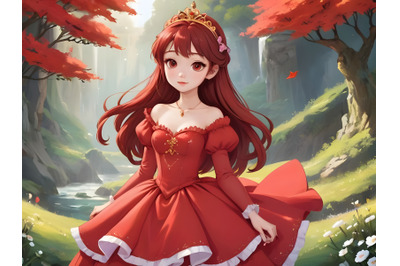 Illustration of a beautiful fairytale princess