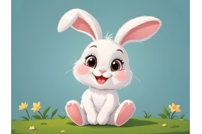 Illustration of cute happy bunny