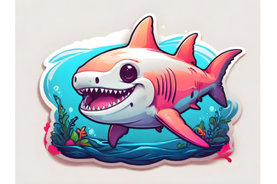 Illustration of cute hummer shark