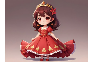 Illustration of cute princess girl