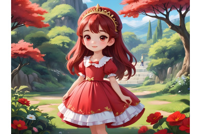 Illustration of cute princess girl