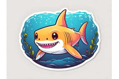 Illustration of cute saw shark