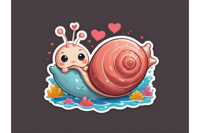 Illustration of cute sea snail