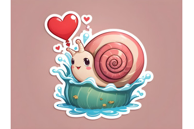 Illustration of cute sea snail