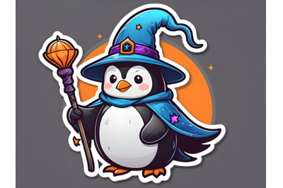 Illustration of Halloween penguin