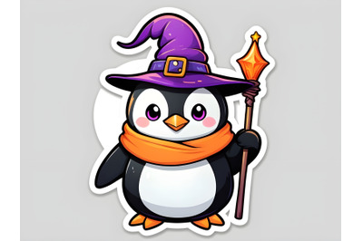 Illustration of Halloween penguin