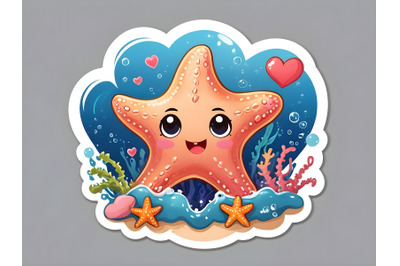 Illustration of starfish under the sea