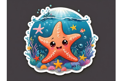 Illustration of starfish under the sea