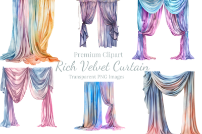 Rich Velvet Curtain Clipart