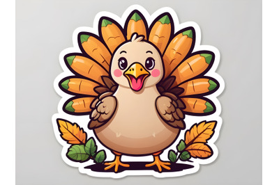 cute turkey with harvest