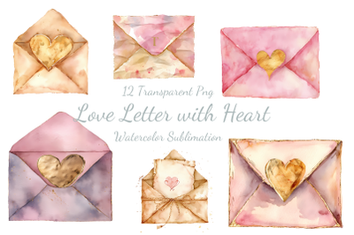 Gold Trimmed Love letter with Heart