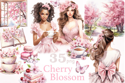 Cherry Blossom Clipart | Sakura Clipart Bundle