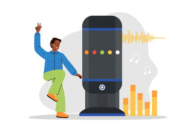 Interactive smart speaker or voice assistant for music