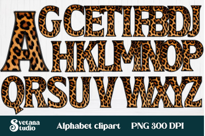 Leopard print alphabet clipart design | Leopard alphabet PNG