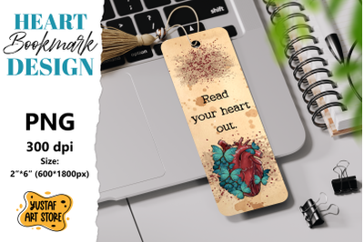 Butterfly Heart Bookmark printable. Read your heart out