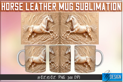 Horse Leather Mug Sublimation | 11 oz 15 oz Mug | PNG File